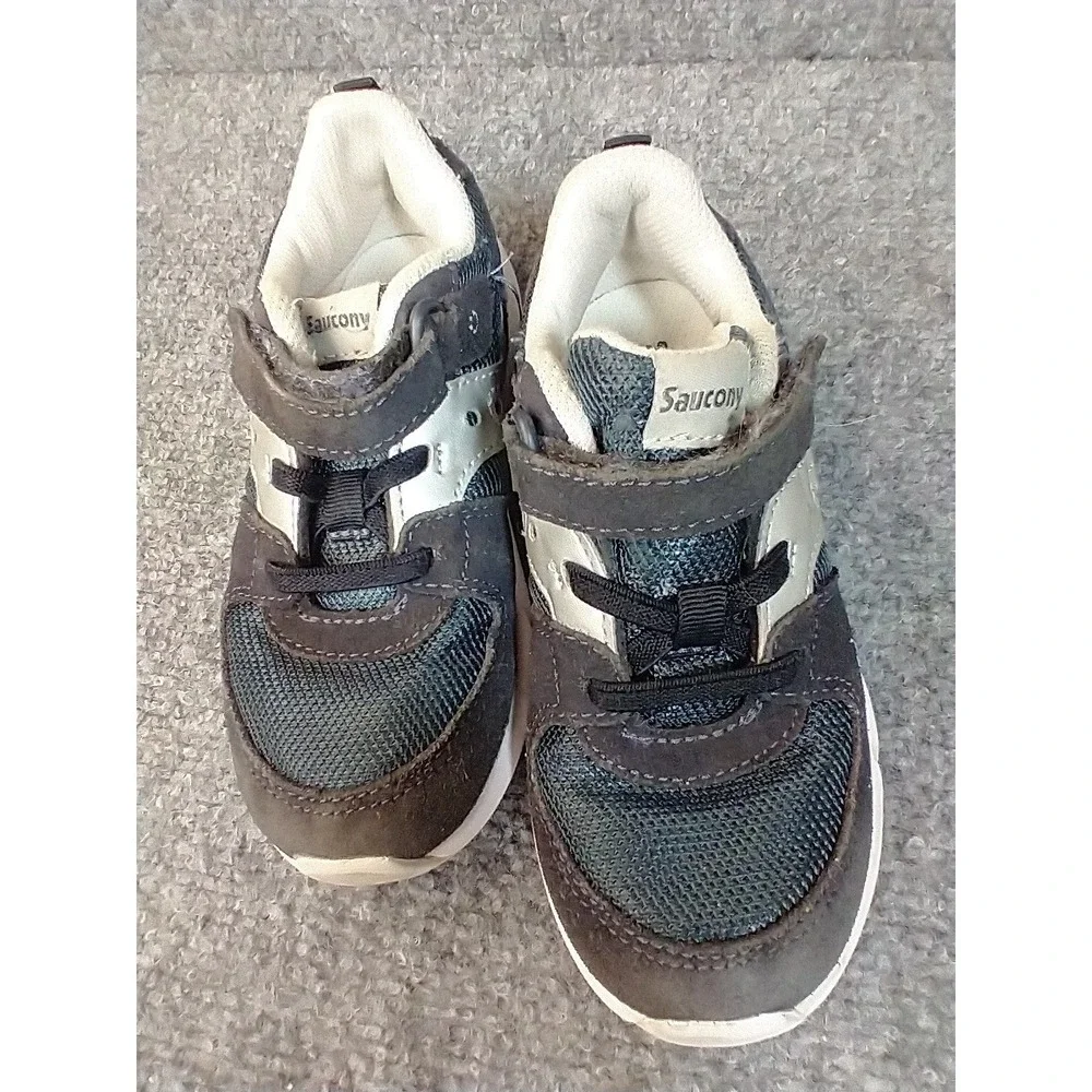 Saucony Jazz Lite 2.0 Kids Sneakers Charcoal Grey Silver‎ SL265117 Size 11M